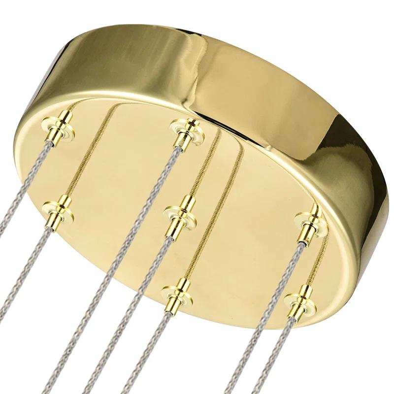 VONN Lighting Venezia 7-Light Pendant Height Adjustable ETL Certified LED Teardrop Chandelier, Globe Glass Shades