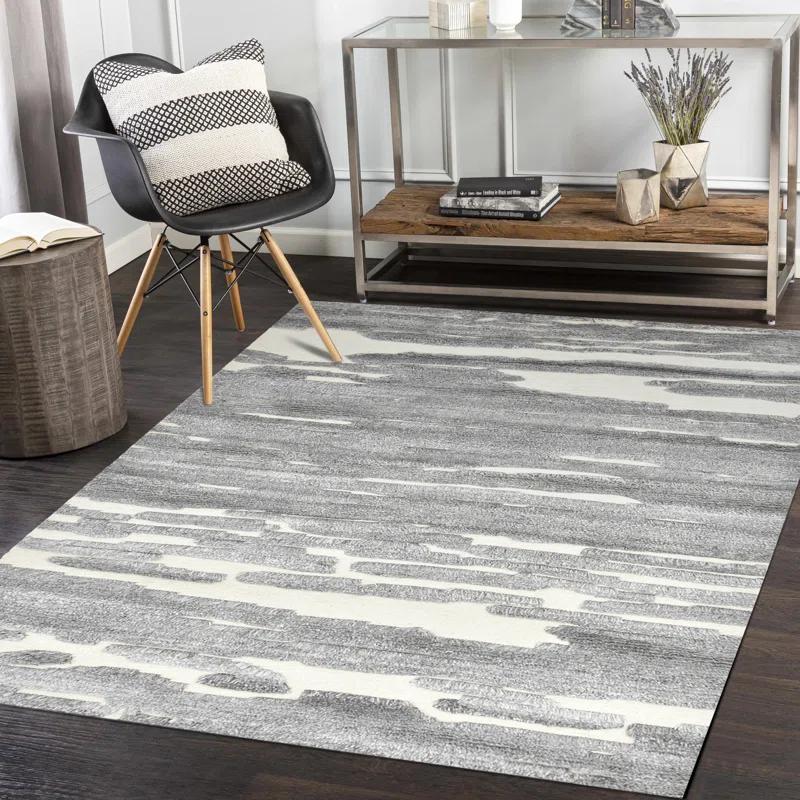 Dakota Fields Bayon Hand-Knotted Gray Area Rug