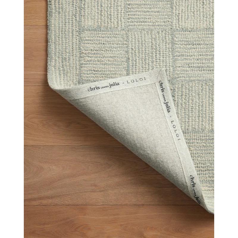 Hand-Tufted Sky Diamond Wool Area Rug 5' x 7'