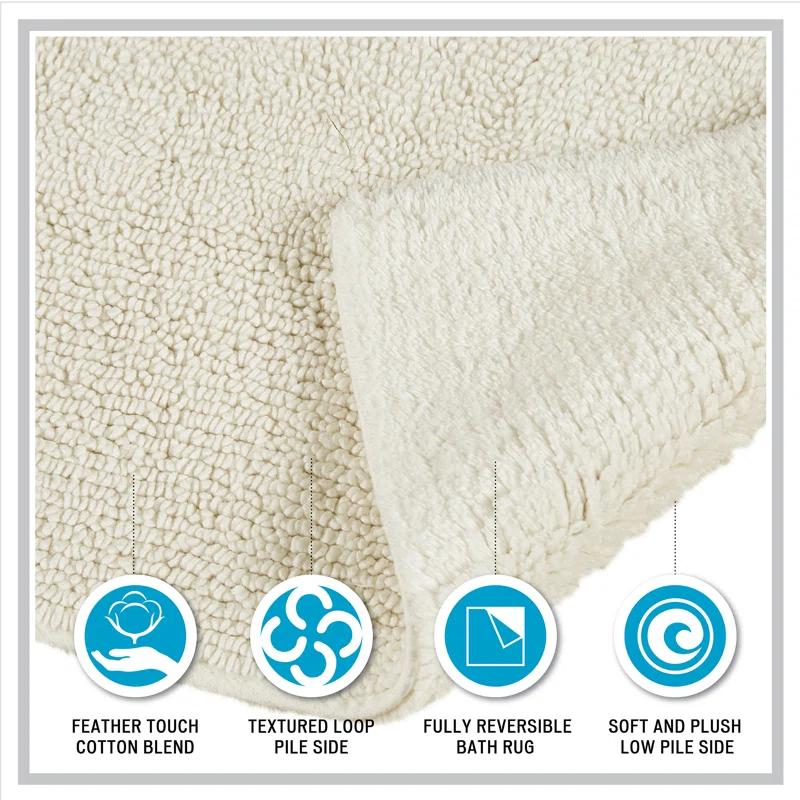 Plume Feather Touch Luxe Reversible Bath Rug 24"x40" - White