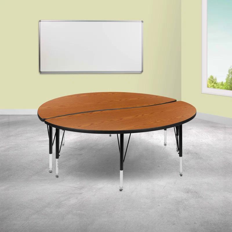 Flash Furniture Goddard Half Circle Wave Collaborative Adjustable Height Activity Table