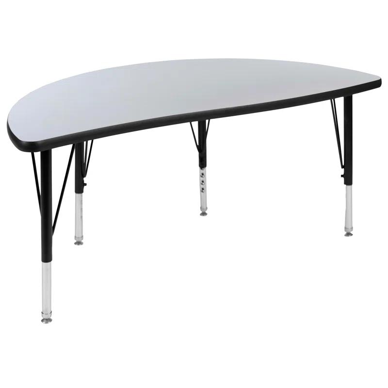 Flash Furniture Goddard Half Circle Wave Collaborative Adjustable Height Activity Table