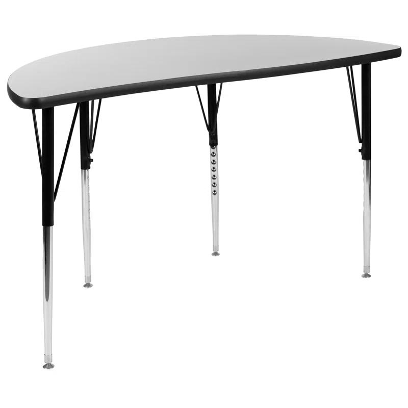 Flash Furniture Goddard Half Circle Wave Collaborative Adjustable Height Activity Table
