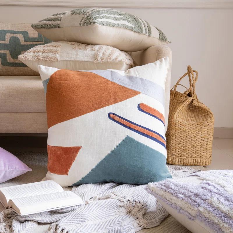 Astri Modern Patchwork Handmade Cotton Decorative Throw Pillow