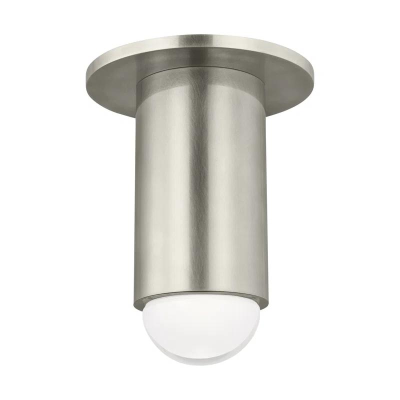 Antique Nickel LED Flush Mount with Crystal Shade