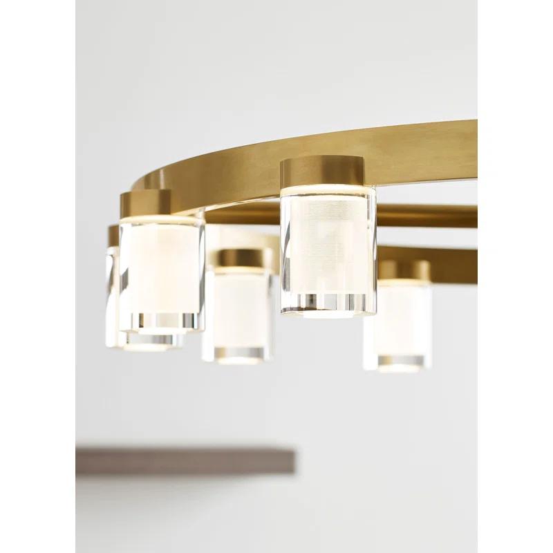 Esfera Elegance 32" Brass and Crystal LED Chandelier