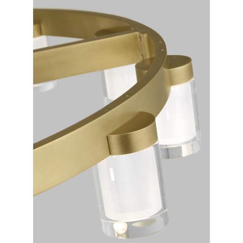 Esfera Elegance 32" Brass and Crystal LED Chandelier