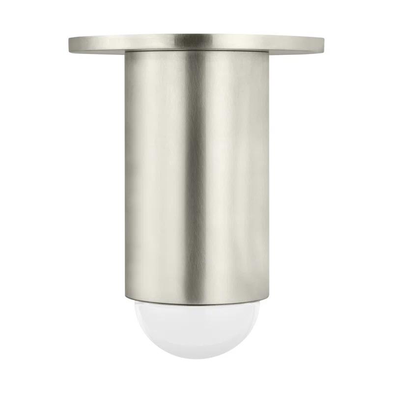 Antique Nickel LED Flush Mount with Crystal Shade