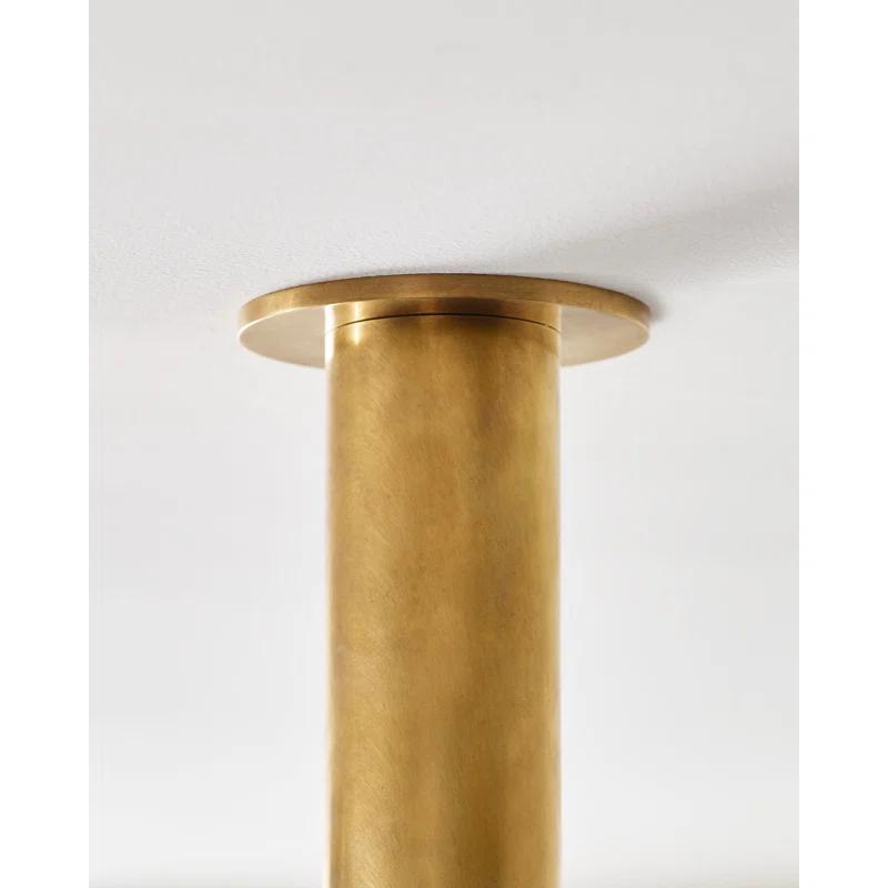 Natural Brass and Crystal LED Flush Mount Light