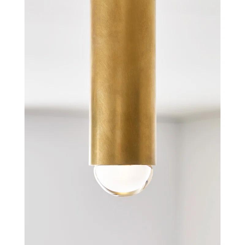 Natural Brass and Crystal LED Flush Mount Light