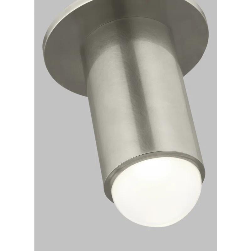Antique Nickel LED Flush Mount with Crystal Shade
