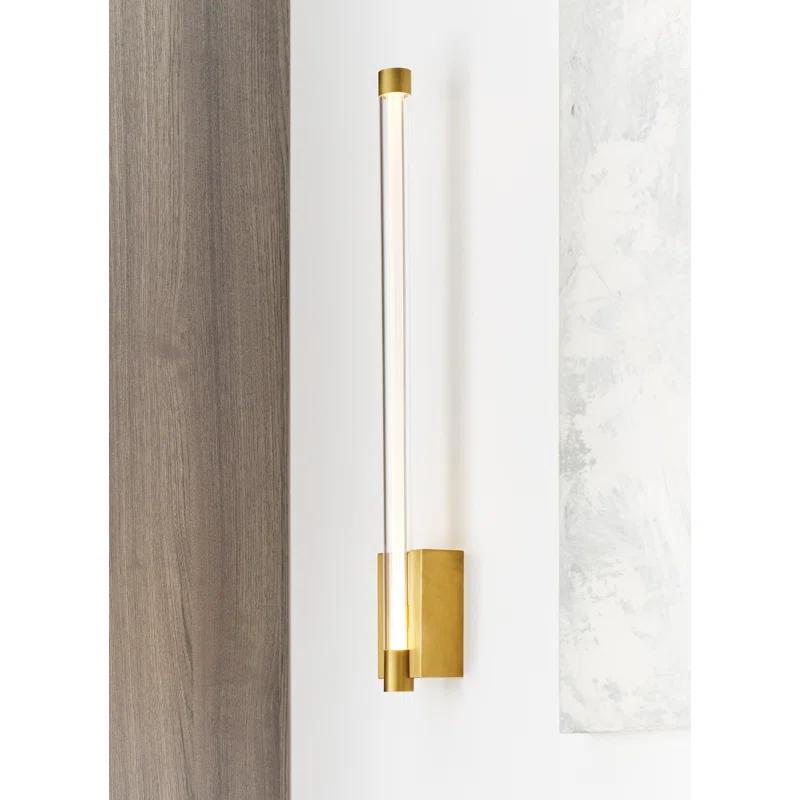 Phobos Dimmable LED Brass Wall Sconce, 21" Height