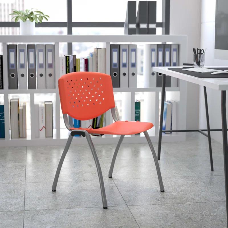 Flash Furniture Memphis 880 lb. Capacity Plastic Stack Chair with Powder Coated Frame