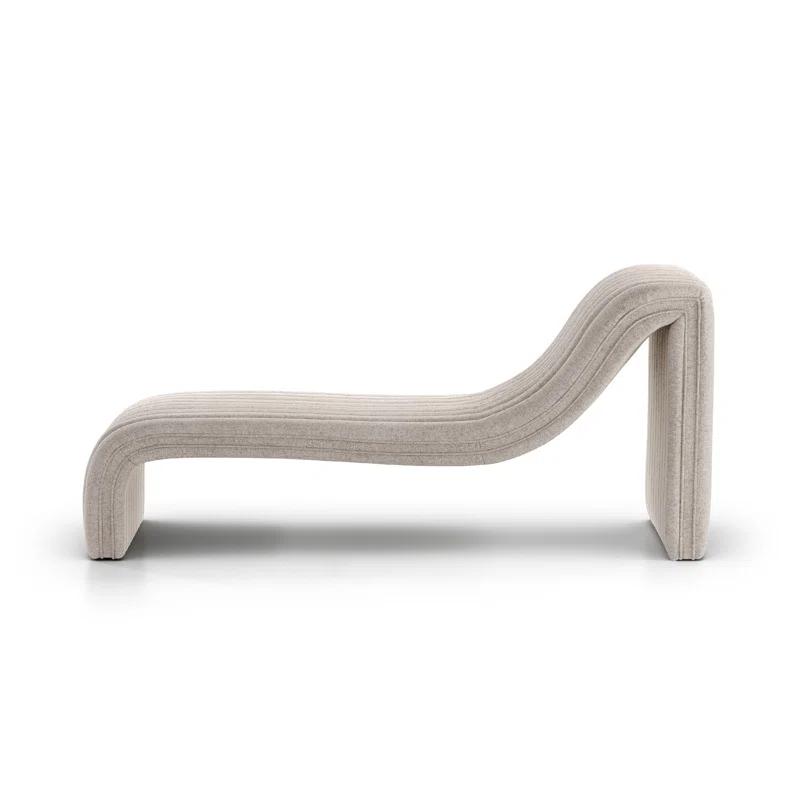 Orly Natural Modern Channelled Polyester Chaise Lounge
