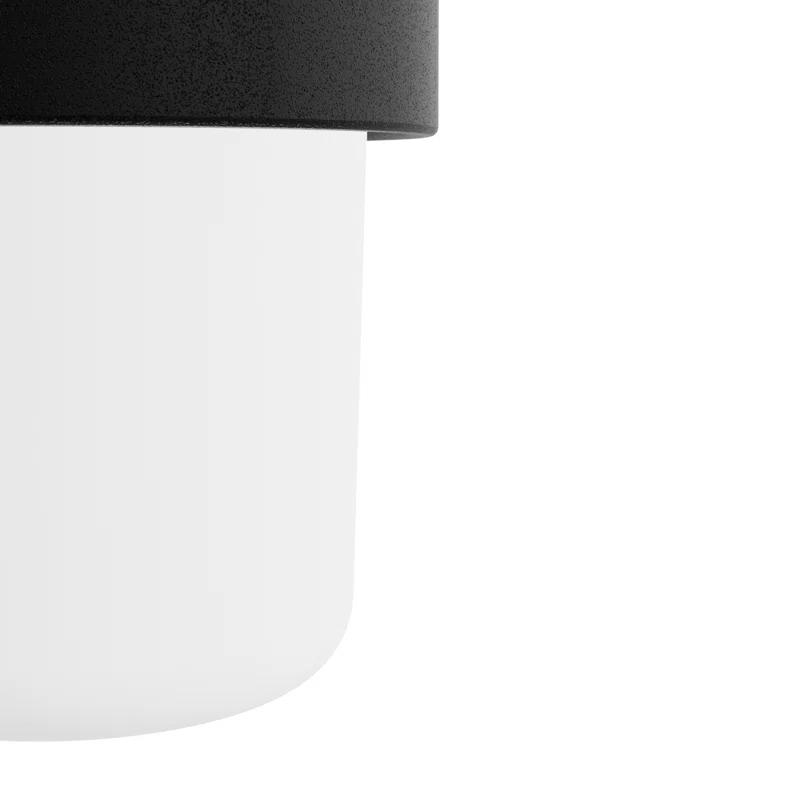 Station 1-Light Black Glass Mini Pendant with LED & Incandescent Compatibility
