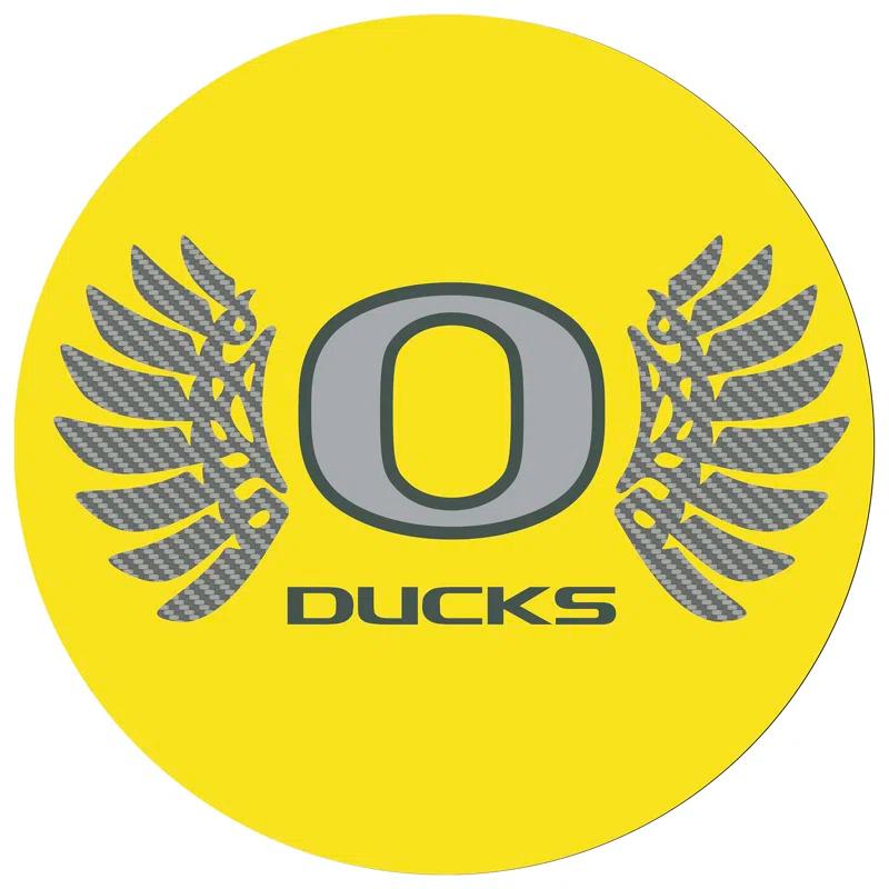 University Of Oregon Swivel Upholstered Counter Stool with Metal Frame