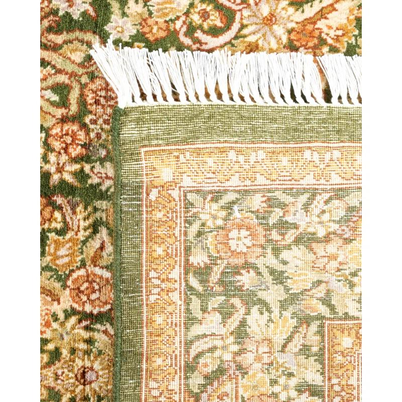 Solo Rugs Classic Hand Knotted Wool Traditional Mogul Green Area Rug 4' 1" x 6' 3" & Reviews | Perigold