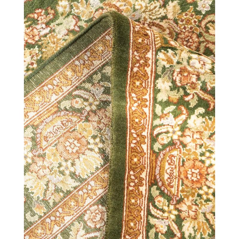 Solo Rugs Classic Hand Knotted Wool Traditional Mogul Green Area Rug 4' 1" x 6' 3" & Reviews | Perigold