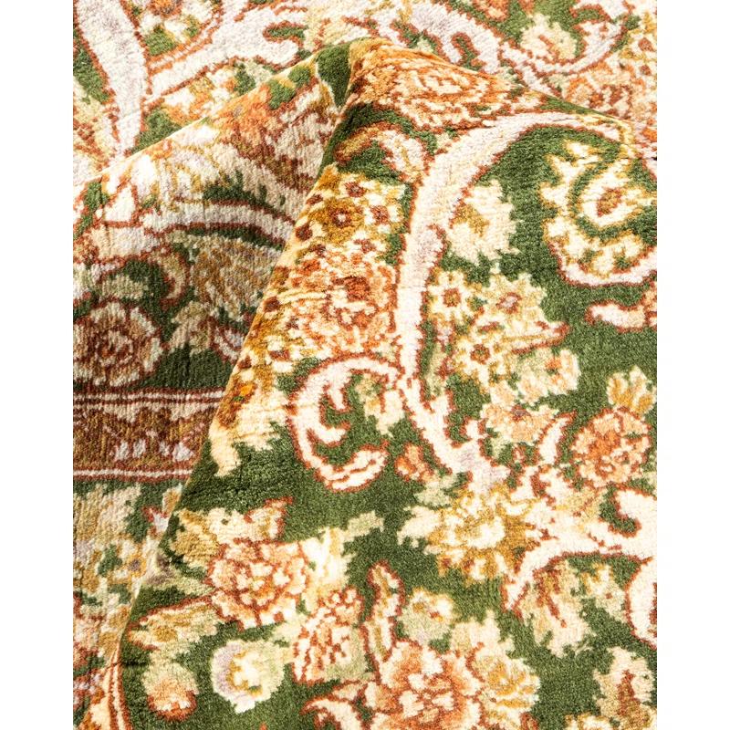 Solo Rugs Classic Hand Knotted Wool Traditional Mogul Green Area Rug 4' 1" x 6' 3" & Reviews | Perigold