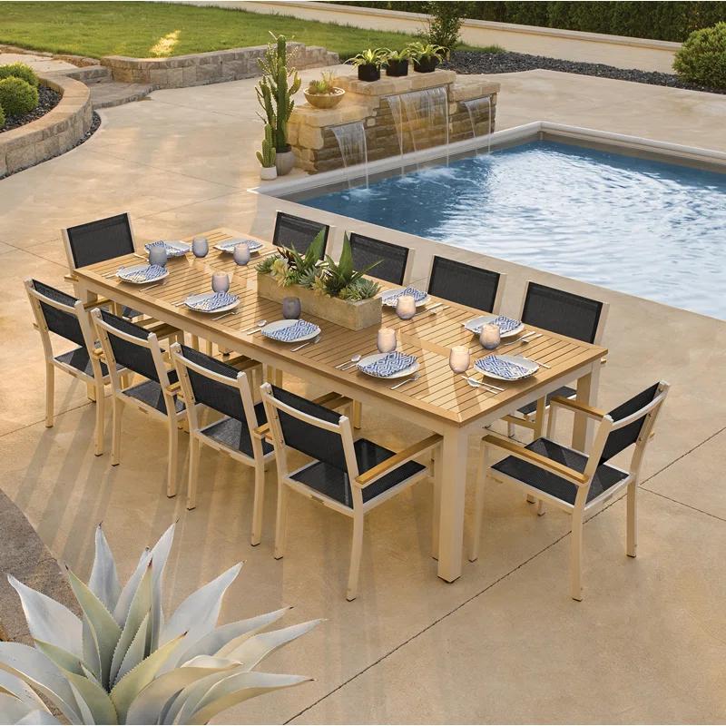 Tekwood Natural 103" Long Outdoor Dining Table for 8-10