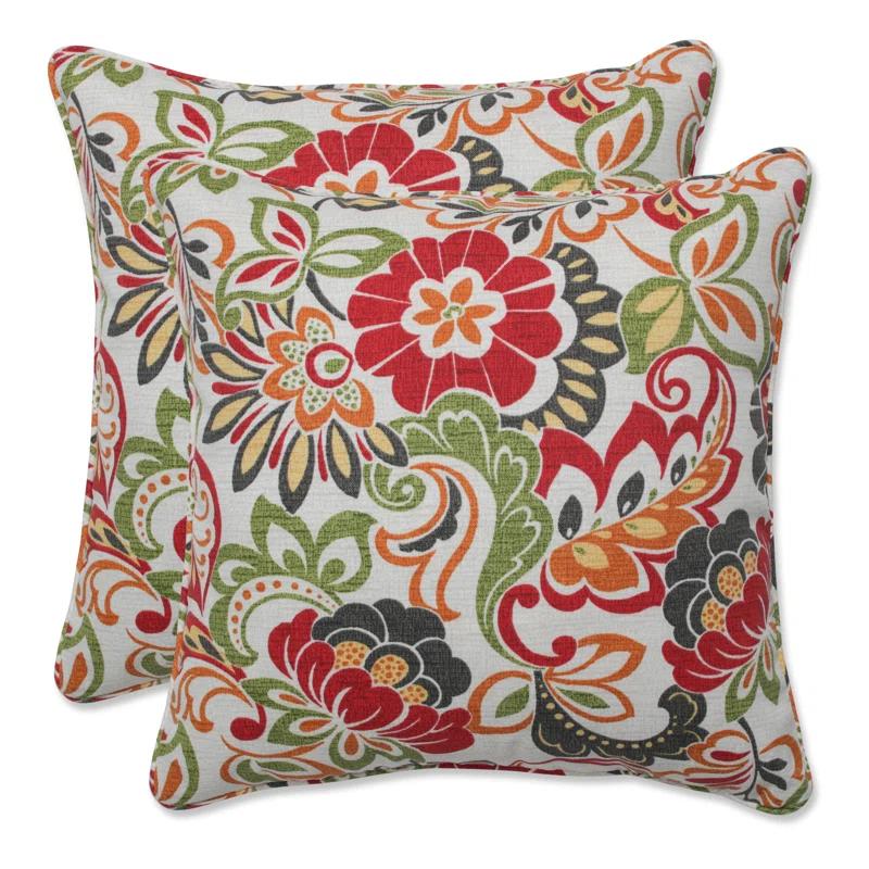 Pillow Perfect Floral Indoor/Outdoor Throw Pillow (Set of 2)