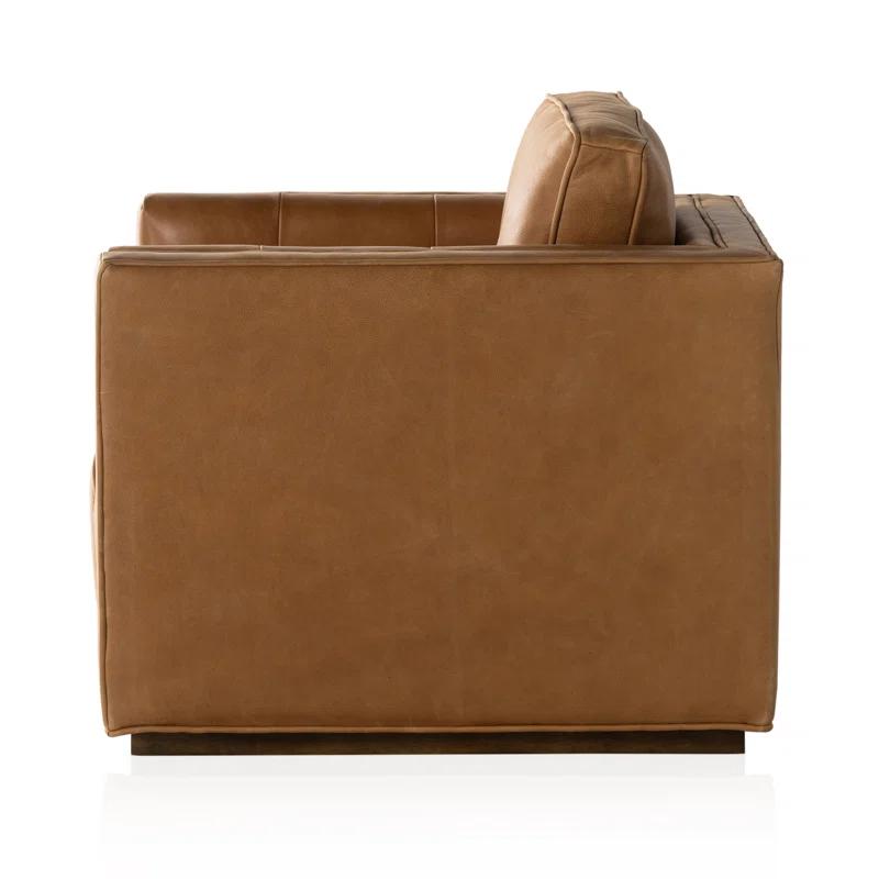 Palermo Cognac Luxurious Leather Swivel Armchair