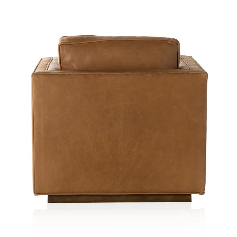 Palermo Cognac Luxurious Leather Swivel Armchair