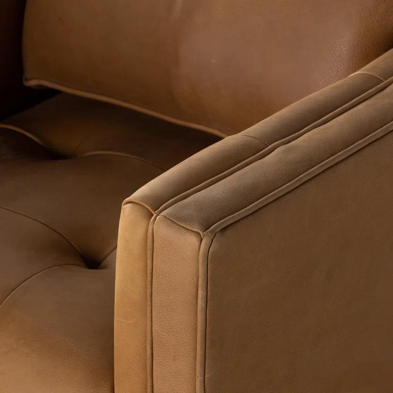 Palermo Cognac Luxurious Leather Swivel Armchair