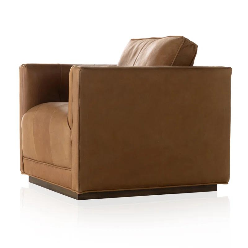 Palermo Cognac Luxurious Leather Swivel Armchair