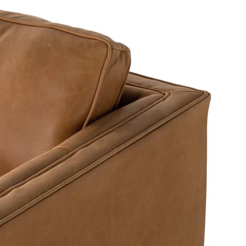 Palermo Cognac Luxurious Leather Swivel Armchair