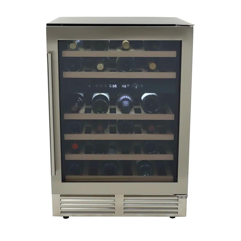 Avanti 46 Bottle Dual-Zone Designer Wine Cooler with Wooden Shelves
