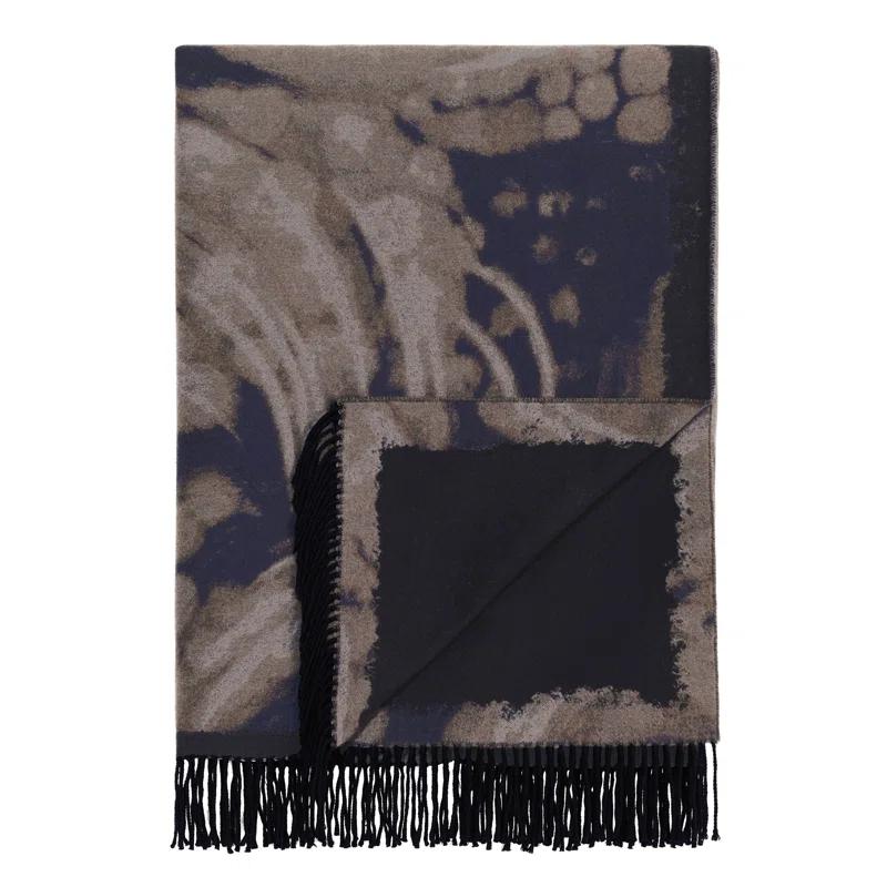 Luisa Hand Woven Full Size Wool Blanket with Twisted Fringe