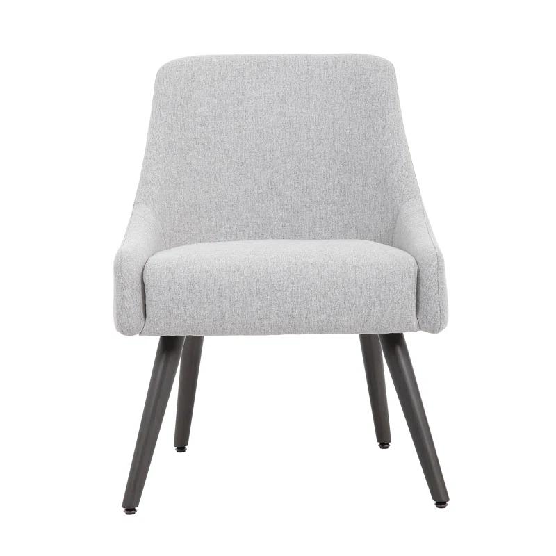 Boyle Heritage Gray Poly-Linen Weave Guest Chair with Metal Legs