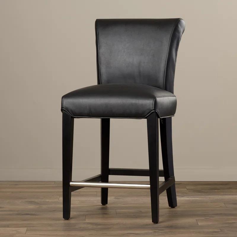 Darby Home Co Bowie Upholstered Counter Stool with Solid Wood Frame