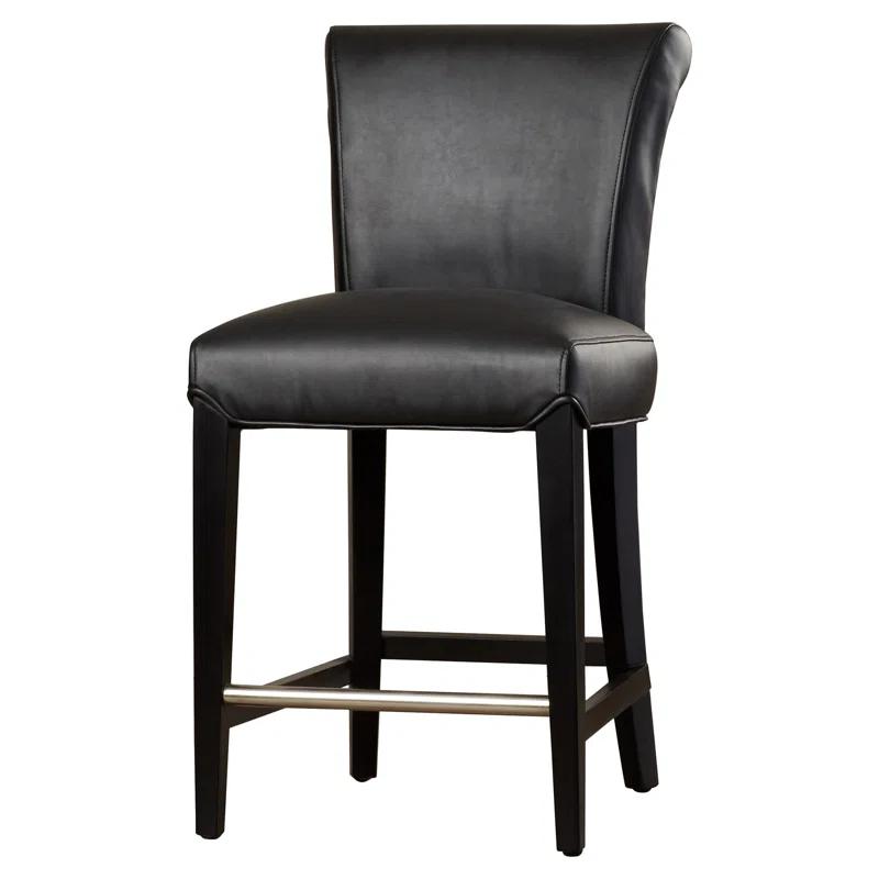 Darby Home Co Bowie Upholstered Counter Stool with Solid Wood Frame