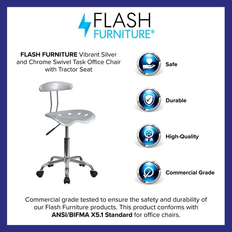 Flash Furniture Bonavant Adjustable Swivel Chair for Desk and Office with Tractor Seat
