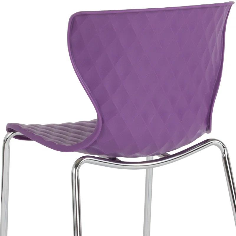 Contemporary Lowell Purple Metal Stackable Chair