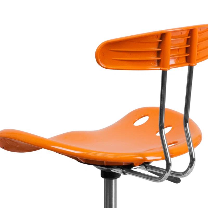 Flash Furniture Monroe Vibrant Chrome Drafting Stool with Tractor Seat