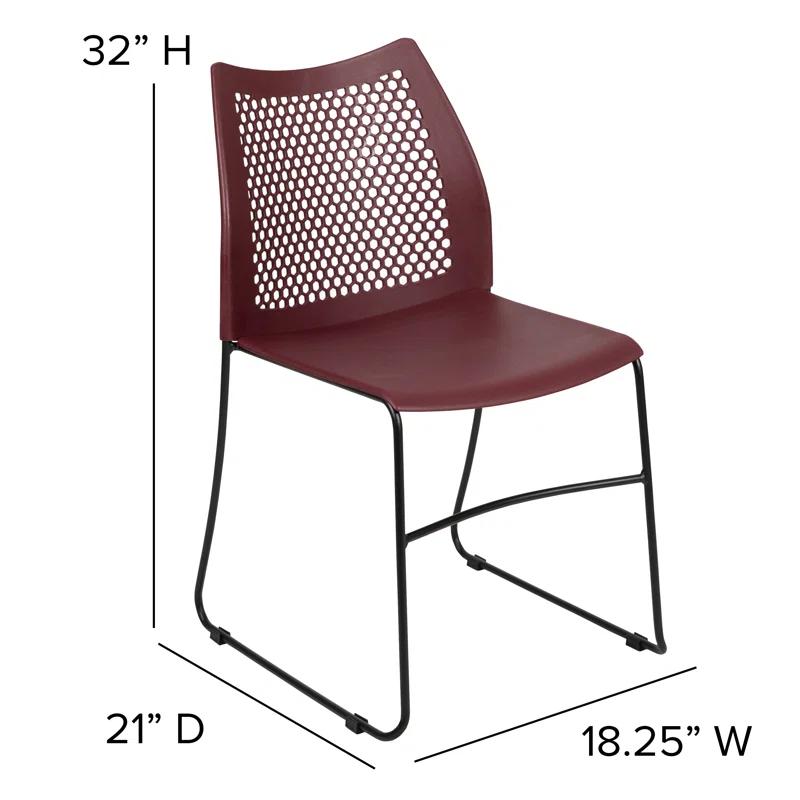 Flash Furniture Antonia 661 lb. Capacity Stack Chair with Air-Vent Back and Powder Coated Sled Base