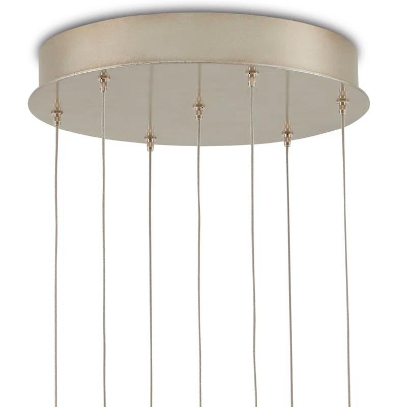Cupertino Silver Drum Pendant with Capiz Shell Accents