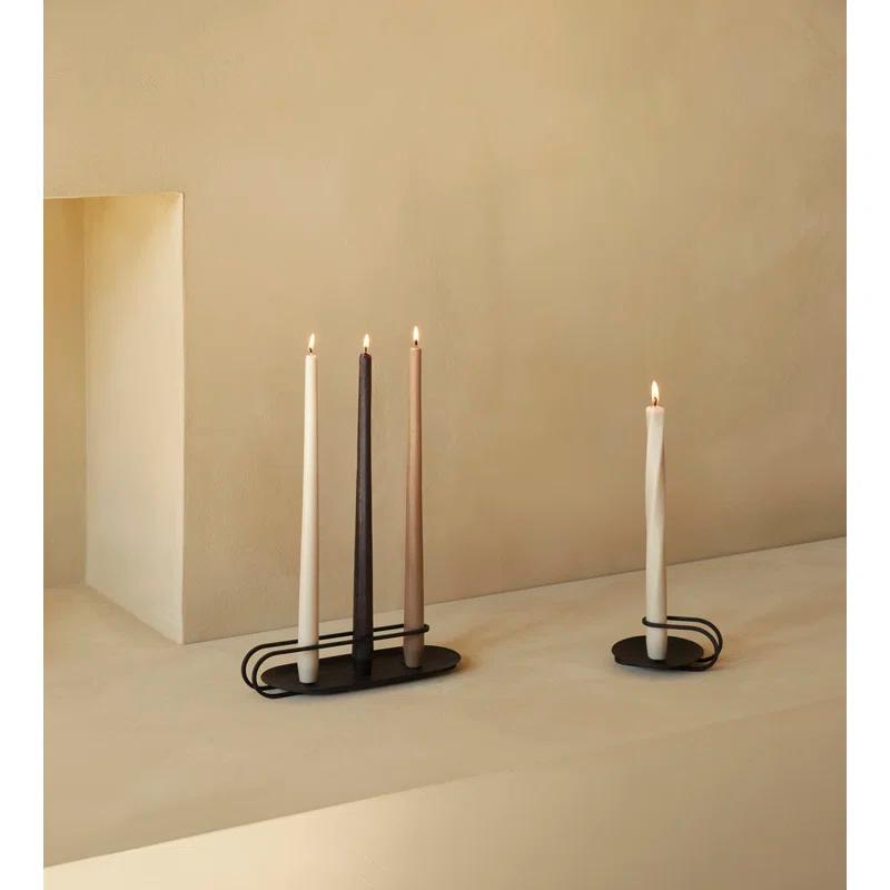 MENU Clip Candleholder. Minimalist Candleholder. Hold 1 or 3 candesticks. Simple Elegant Home Decor. Black or Gold (3-Candle, Black)