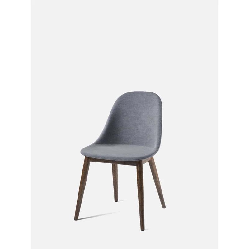 Black Oak & Gray Acrylic Side Chair with Solid Wood Legs