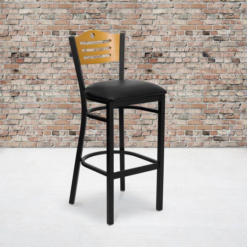 Winston Porter Clairann Upholstered Counter Stool with Metal Frame