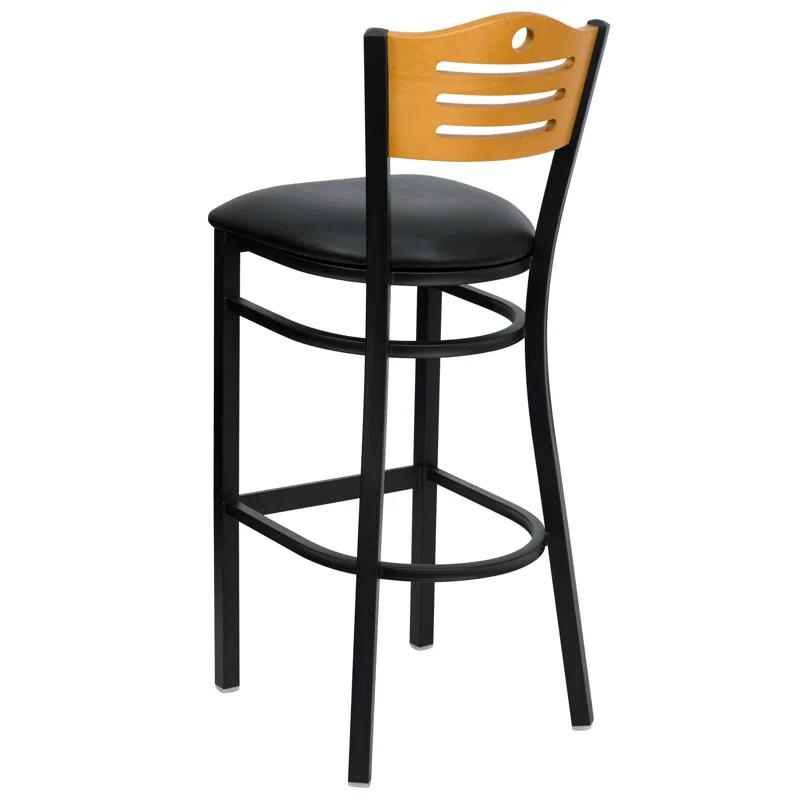 Winston Porter Clairann Upholstered Counter Stool with Metal Frame