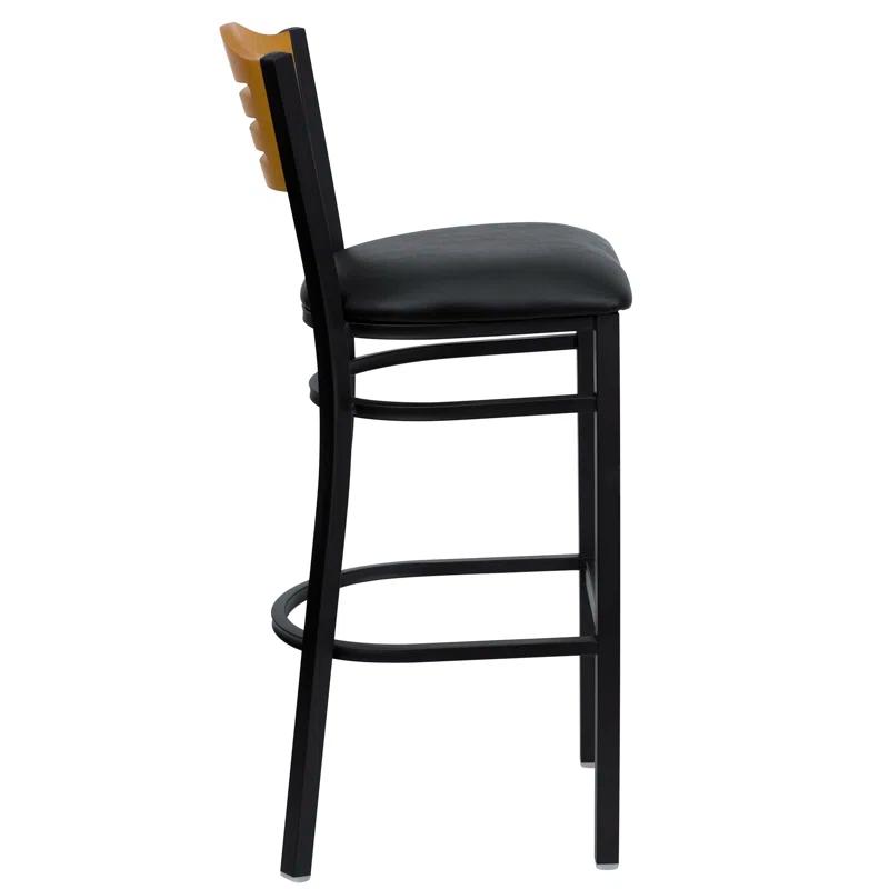 Winston Porter Clairann Upholstered Counter Stool with Metal Frame