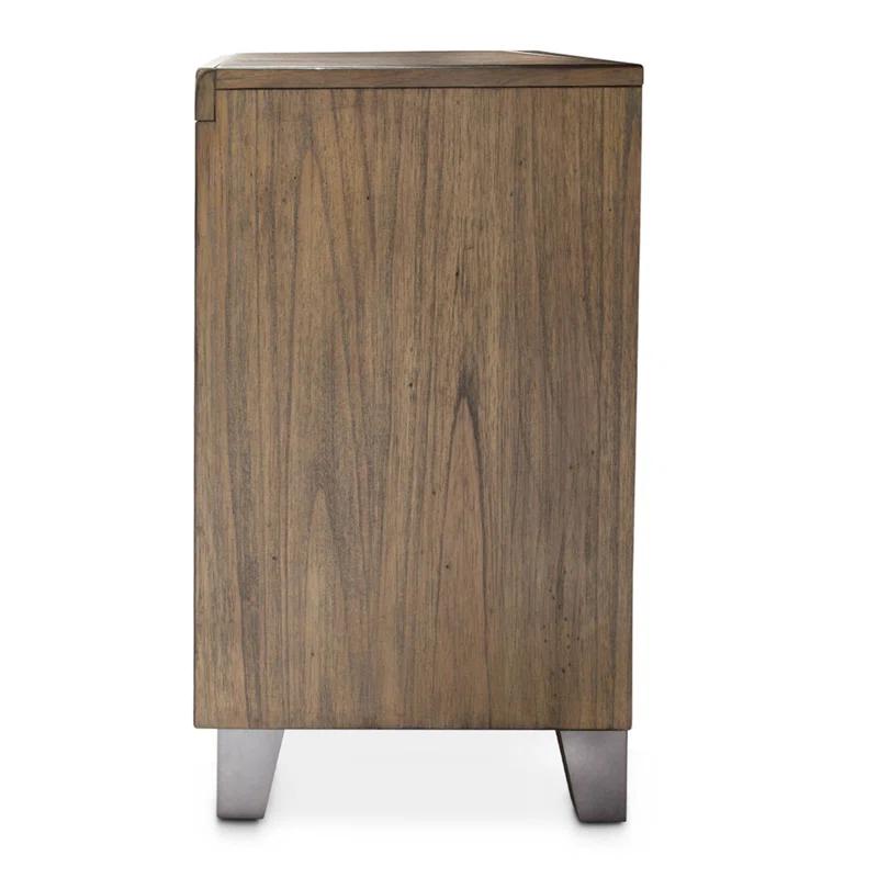 Del Mar Sound Transitional 1-Drawer Nightstand in Warm Brown