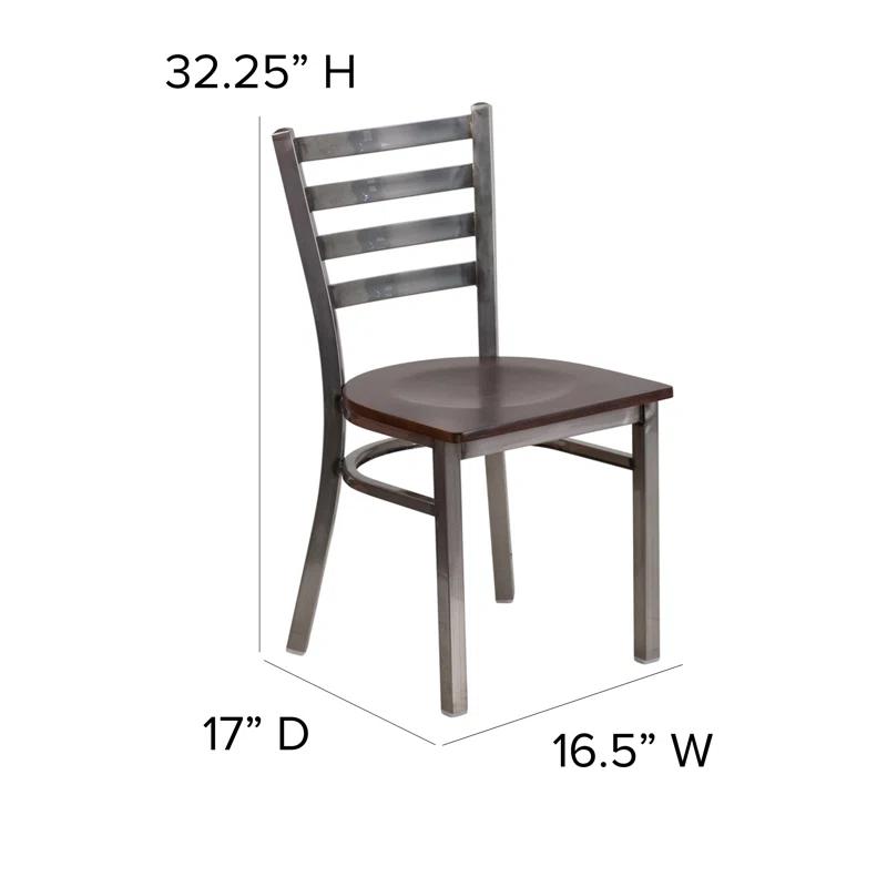Flash Furniture Kendall Clear Coated Ladder Back Metal Restaurant Chair