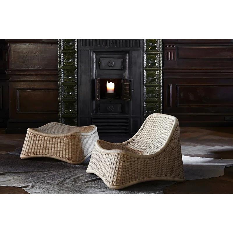 Sika Design Nanna Ditzel Chill Rattan Chair and Stool | Wayfair