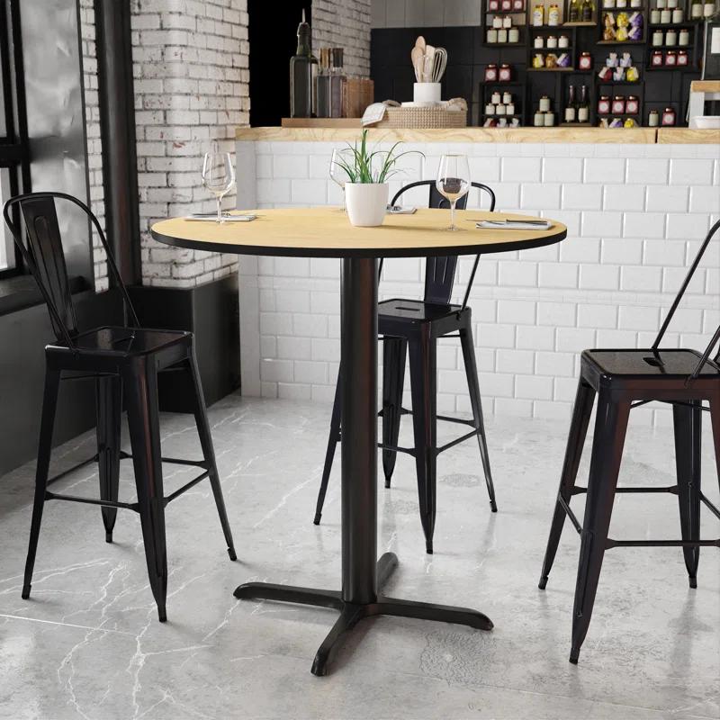 Flash Furniture Carrus Round Laminate Table Top with Height Table Base