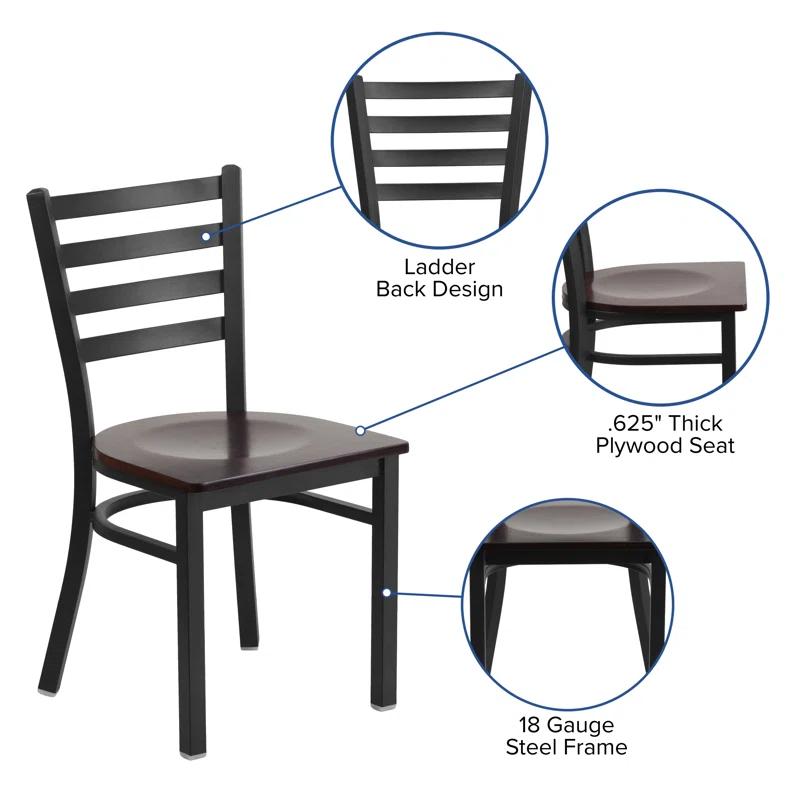 Flash Furniture Kendall Ladder Back Metal Restaurant Chair
